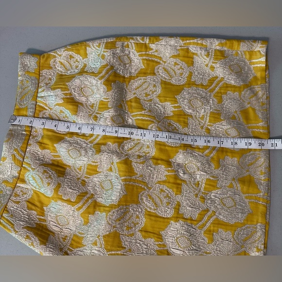 Kate Spade New York Yellow Gold Floral Skirt Size 4 - Picture 6 of 11